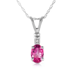 0.46 Carat 14K Solid White Gold Play The Part Pink Topaz Diamond Necklace