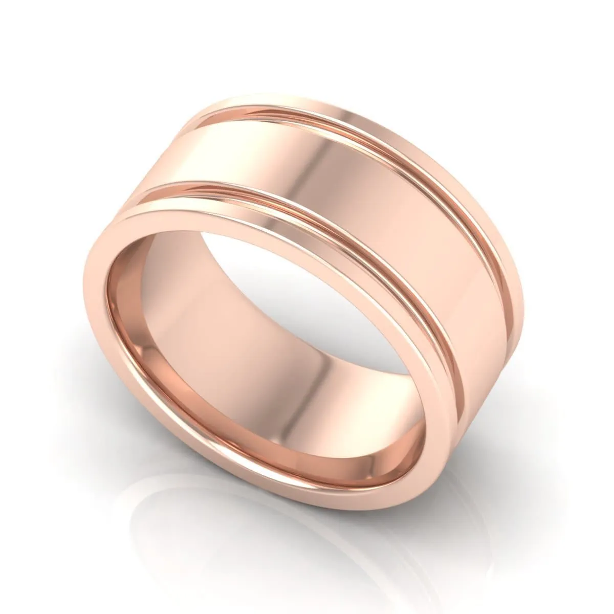 10.0 mm Plain Wedding Band in 14KT, 18KT & Platinum