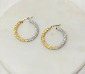 10kt gold medium Shimmer Hoops