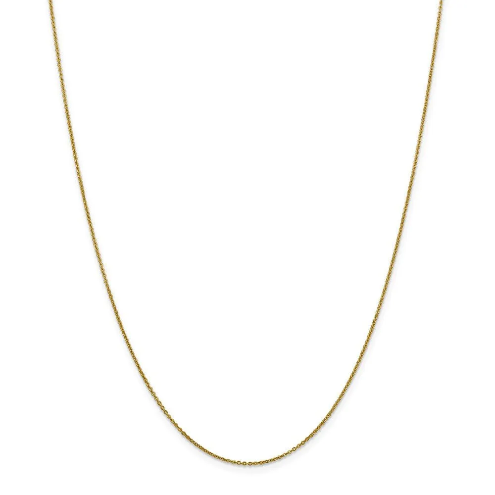 1.3mm 10k Yellow Gold Flat Cable Chain Necklace