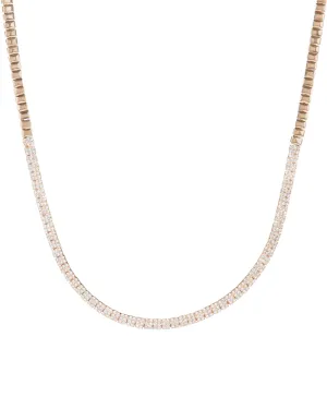 14k Rose Gold Diamond Nuggets Bar Necklace