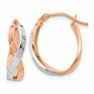 14k Rose Gold Hinged Hoop Earrings