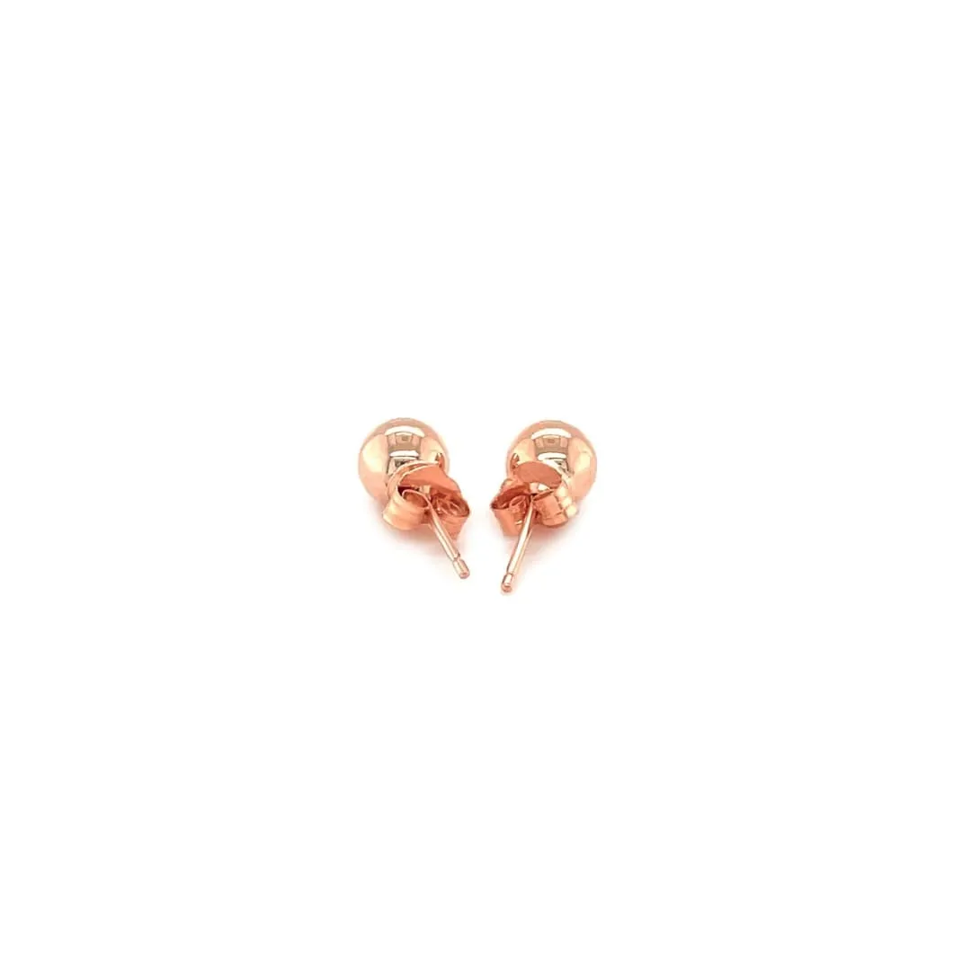 14k Rose Gold Round Stud Earrings (5.0 mm)