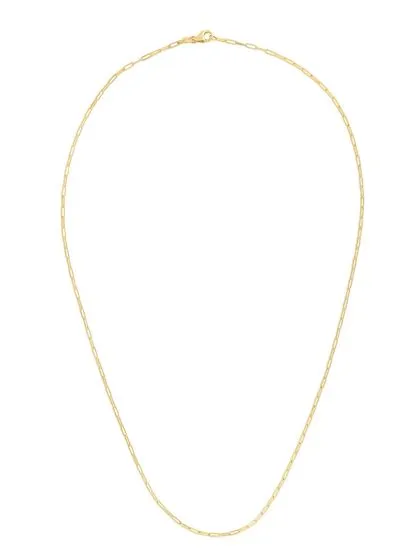 14KT GOLD 1.5MM PAPERCLIP CHAIN NECKLACE-VARIOUS LENGTHS & COLORS