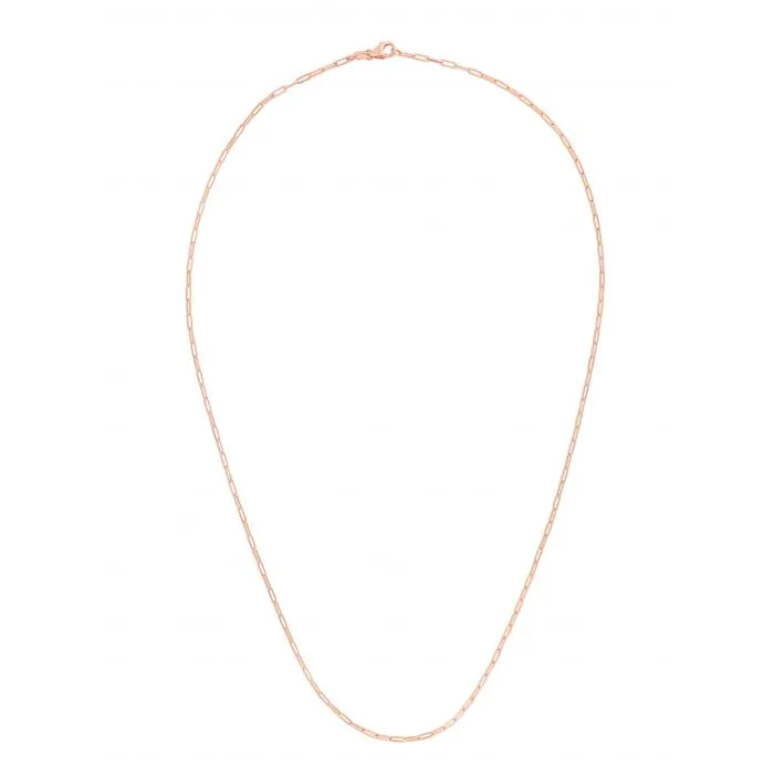 14KT GOLD 1.5MM PAPERCLIP CHAIN NECKLACE-VARIOUS LENGTHS & COLORS