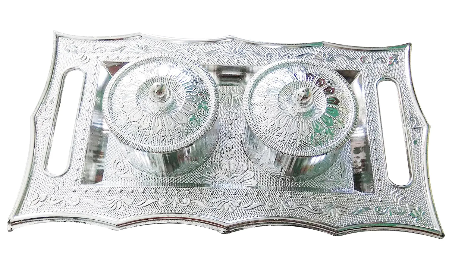 2227 Multipurpose Decorative Multi Storage Mukhwas Dani / Serving Tray