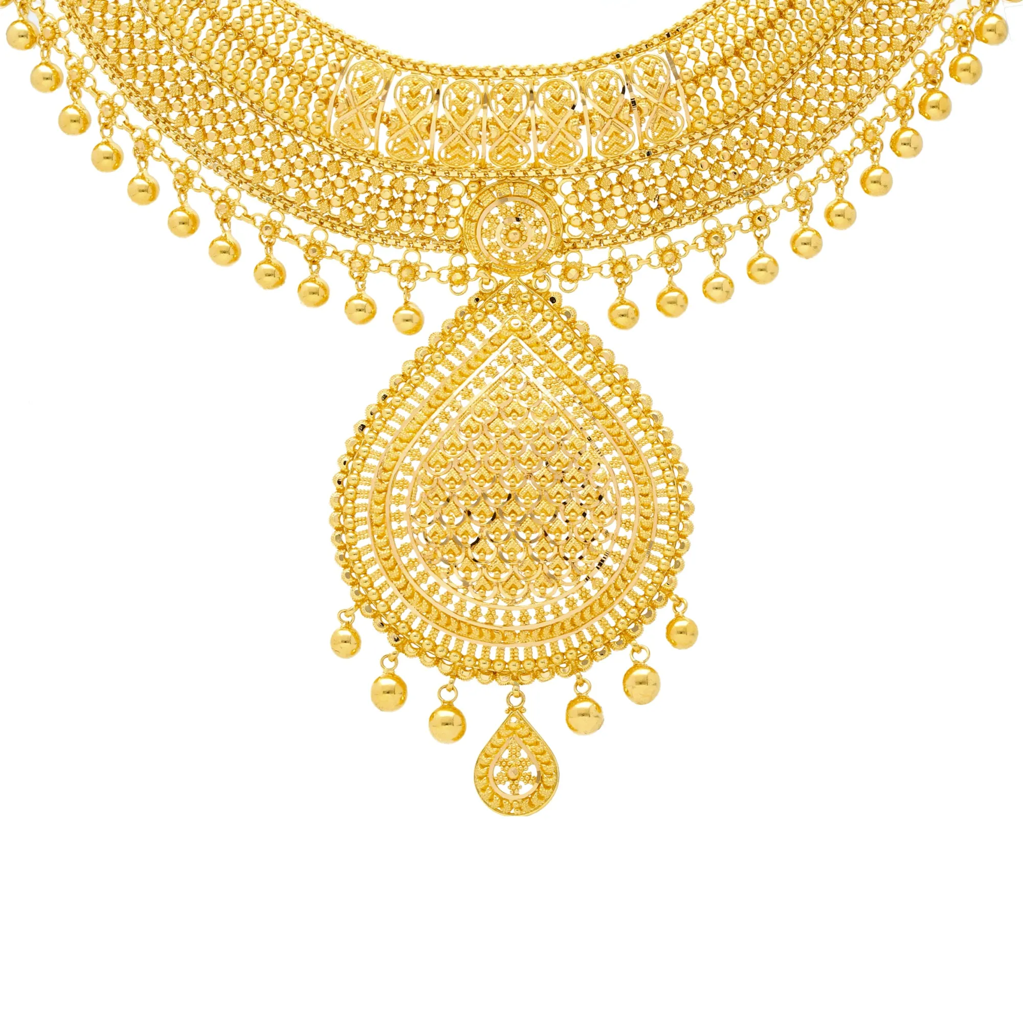 22K Yellow Gold Beaded Jewelry Set (118.1gm)