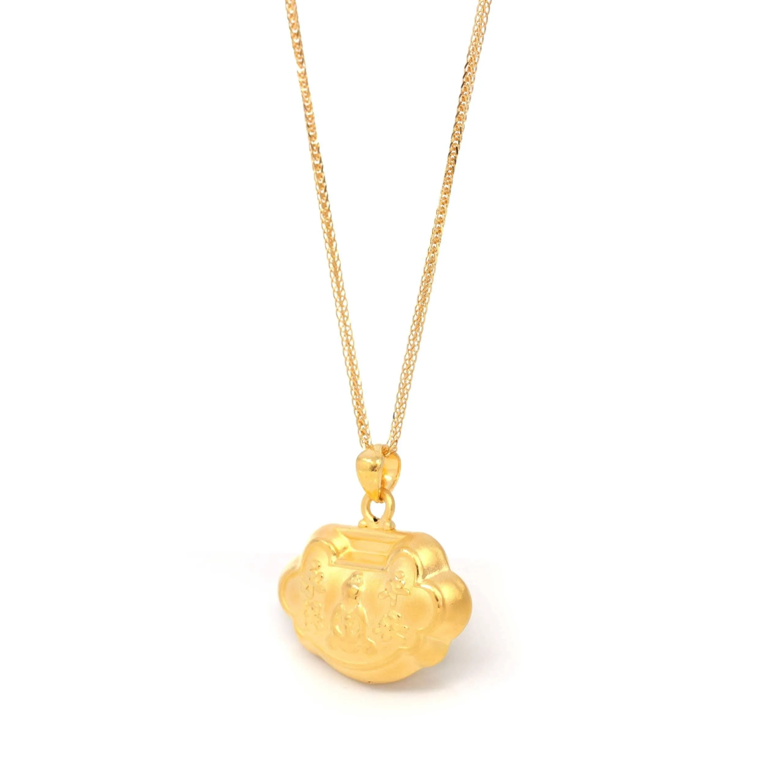 24k Gold "As You Wish" Ru Yi Charm Necklace