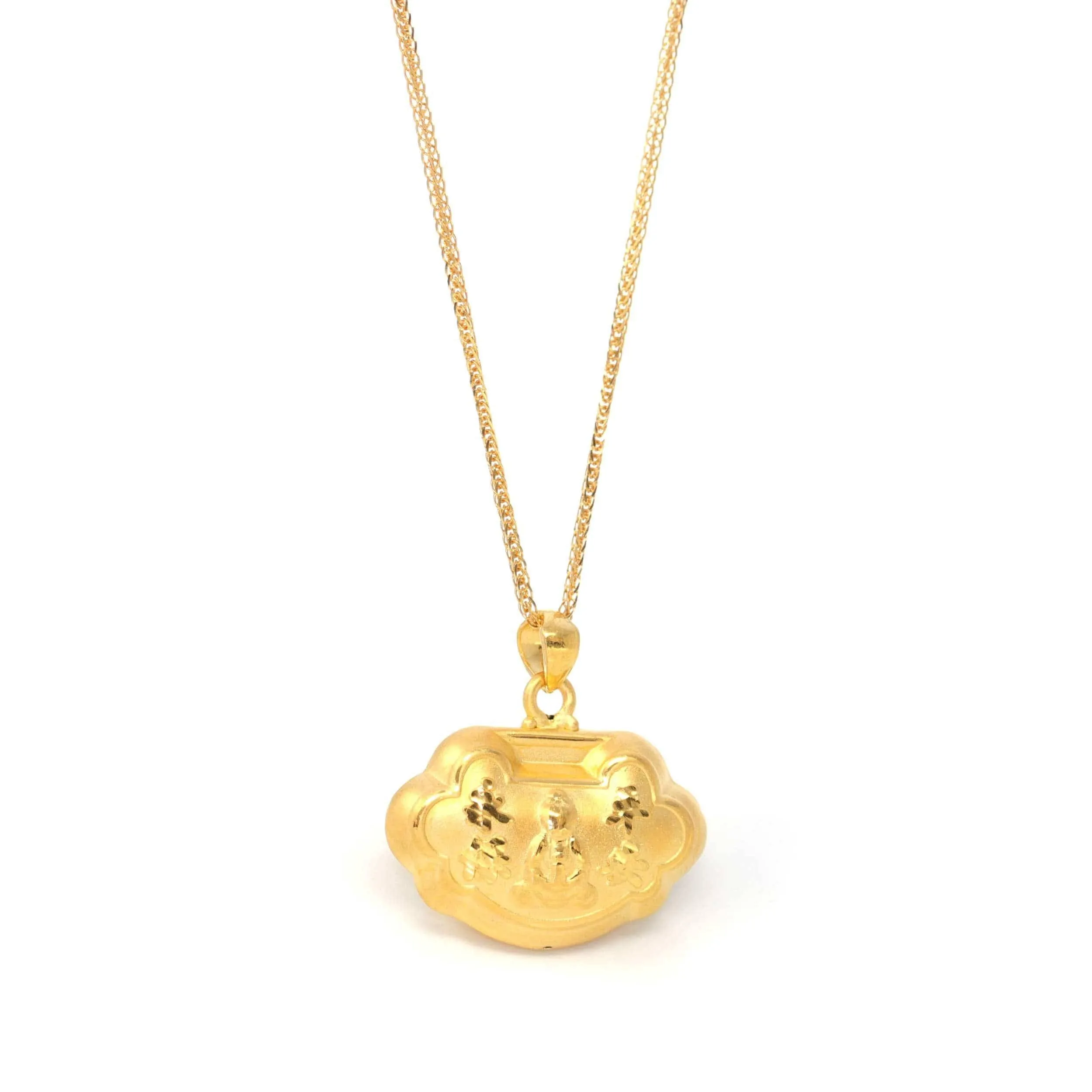 24k Gold "As You Wish" Ru Yi Charm Necklace