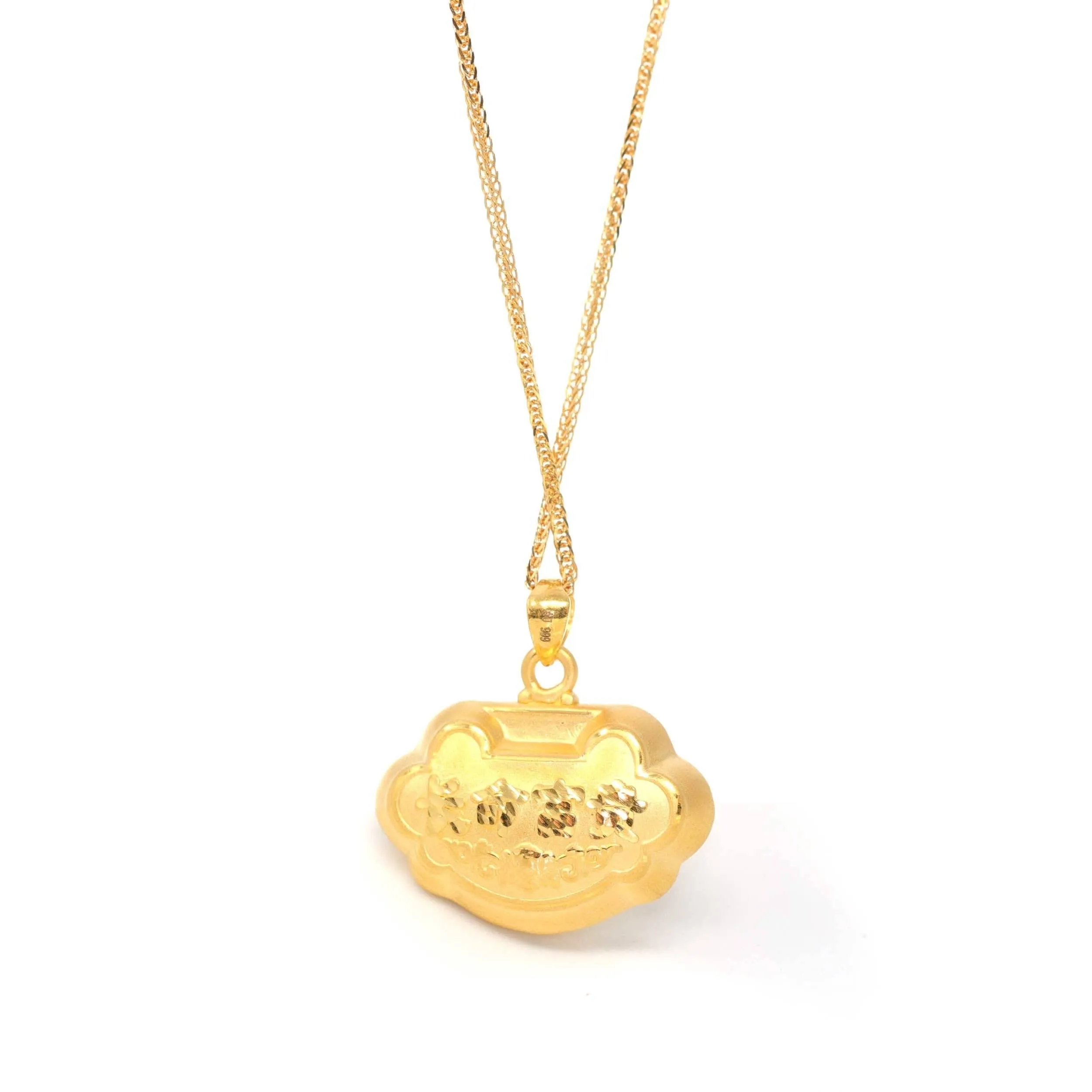 24k Gold "As You Wish" Ru Yi Charm Necklace