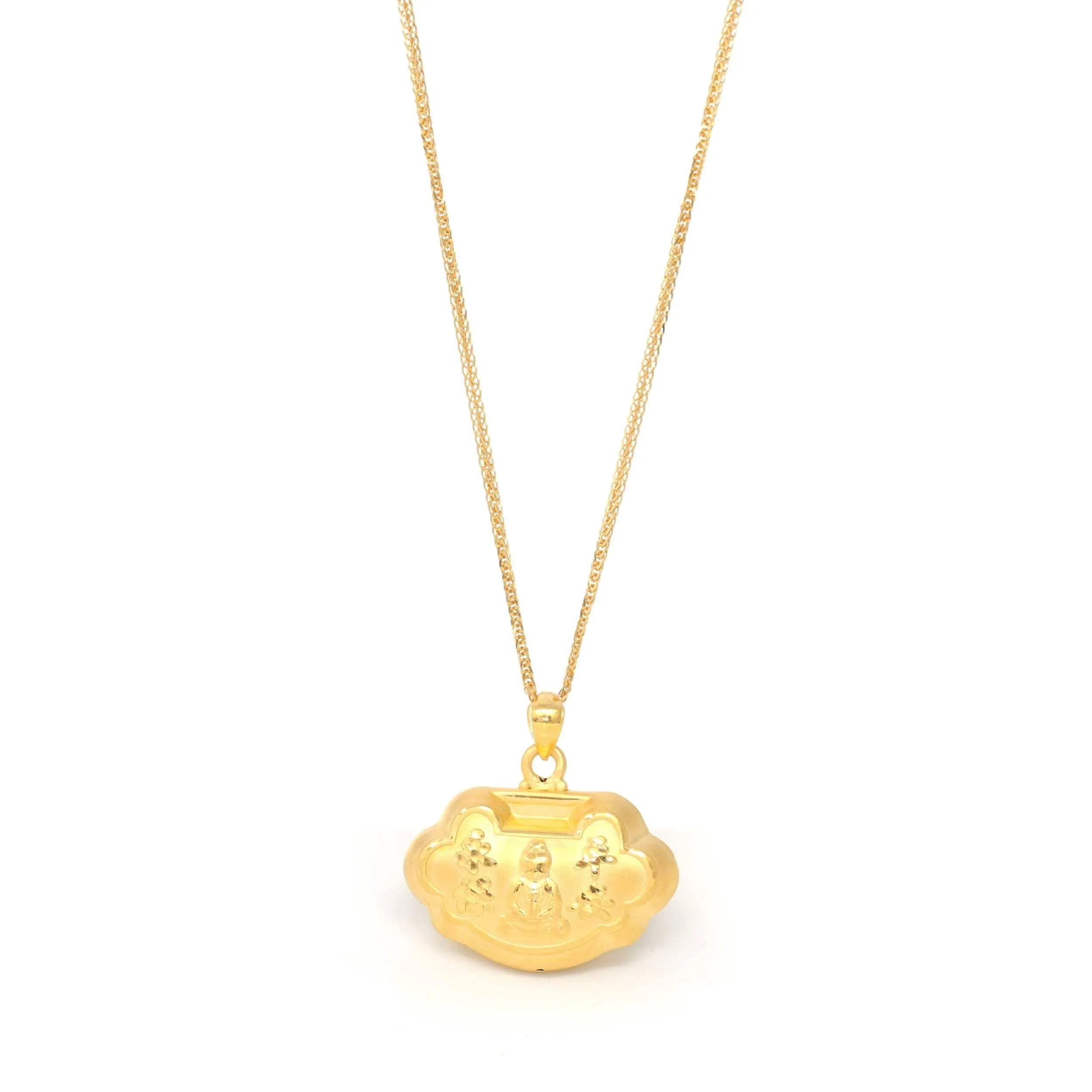 24k Gold "As You Wish" Ru Yi Charm Necklace