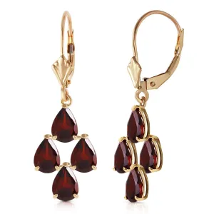 4.5 Carat 14K Solid Yellow Gold First Love Garnet Earrings