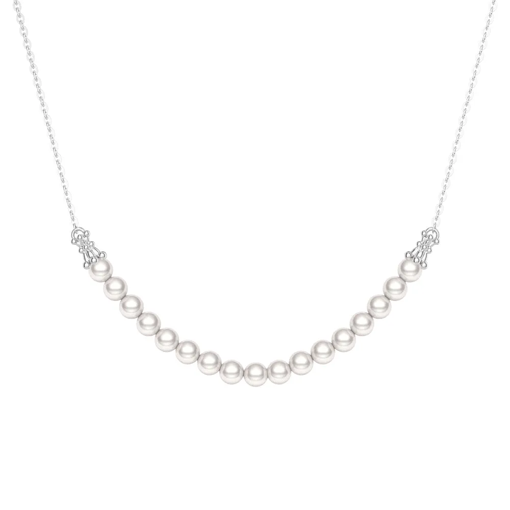 4mm Freshwater Cultured Pearl String Bar Necklace