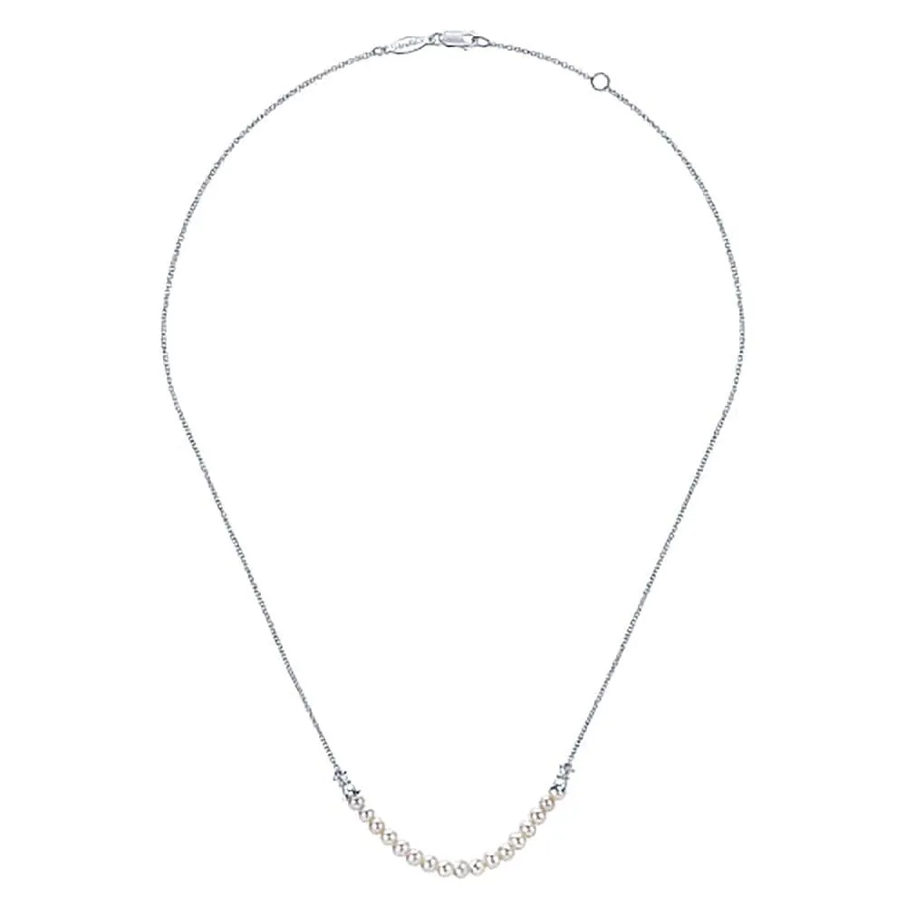 4mm Freshwater Cultured Pearl String Bar Necklace