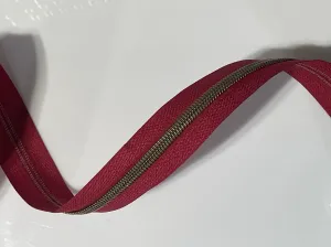 #5 Zipper Tape - 3 yard cut - Cranberry