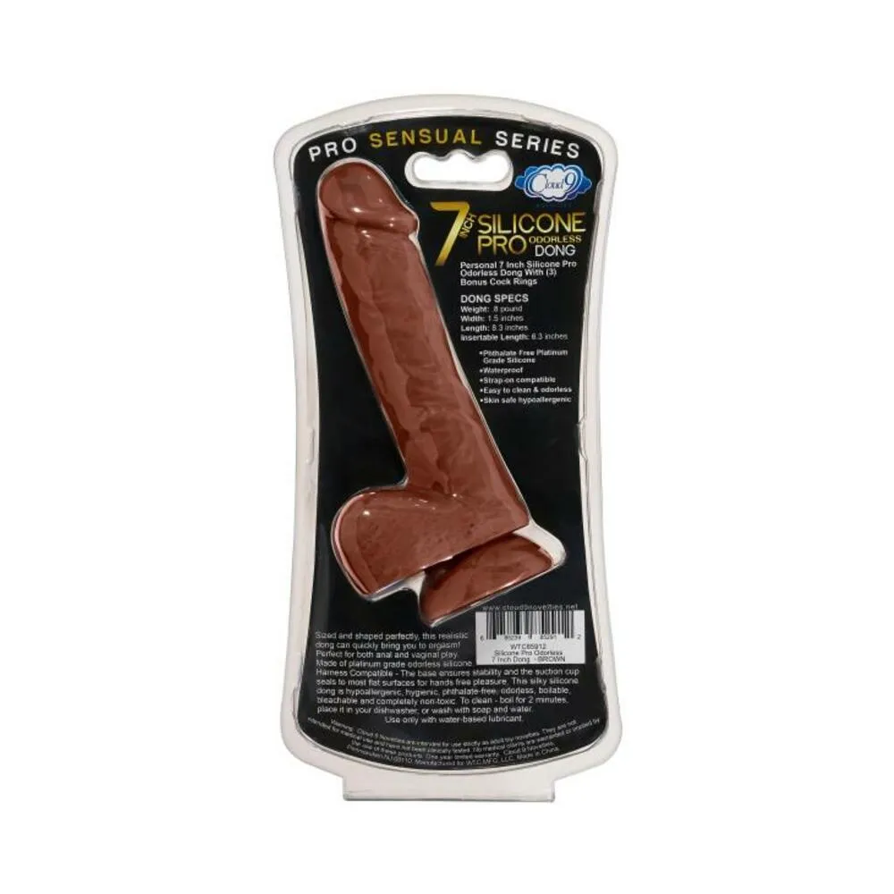 7 Silicone Pro Odorless Dong - Brown