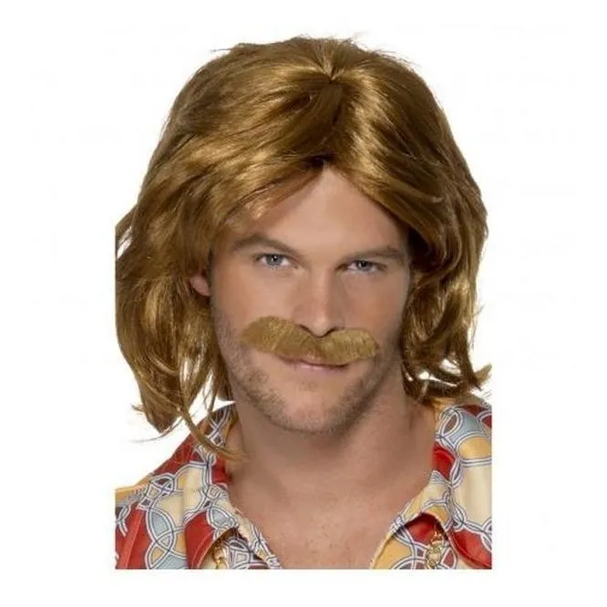 70s Super Trouper Wig & Moustache