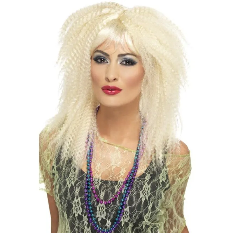 80s Trademark Crimp Wig - Blonde