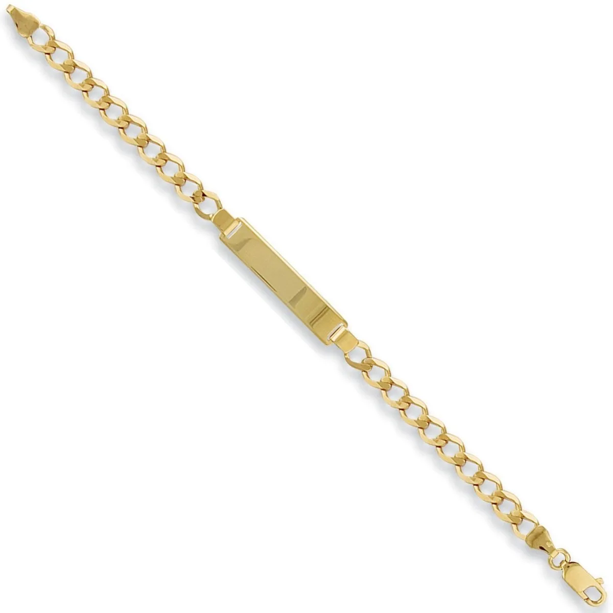 9ct Yellow Gold Ladies Curb ID Bracelet