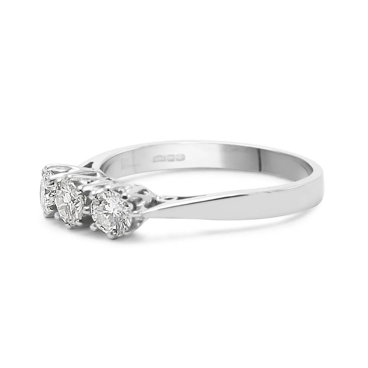 AIG Certificated Trilogy 0.63ct Diamond Ring - Platinum