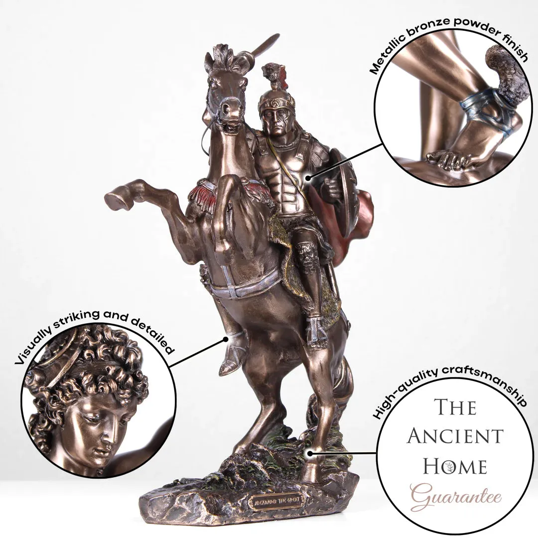 Alexander The Great on Horse Statue (Cold Cast Bronze Sculpture)