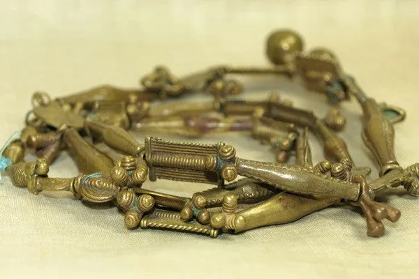 Amazing Strand of Antique Baule Brass Beads