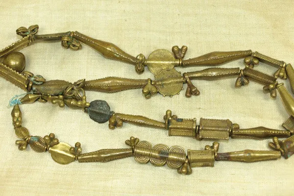 Amazing Strand of Antique Baule Brass Beads