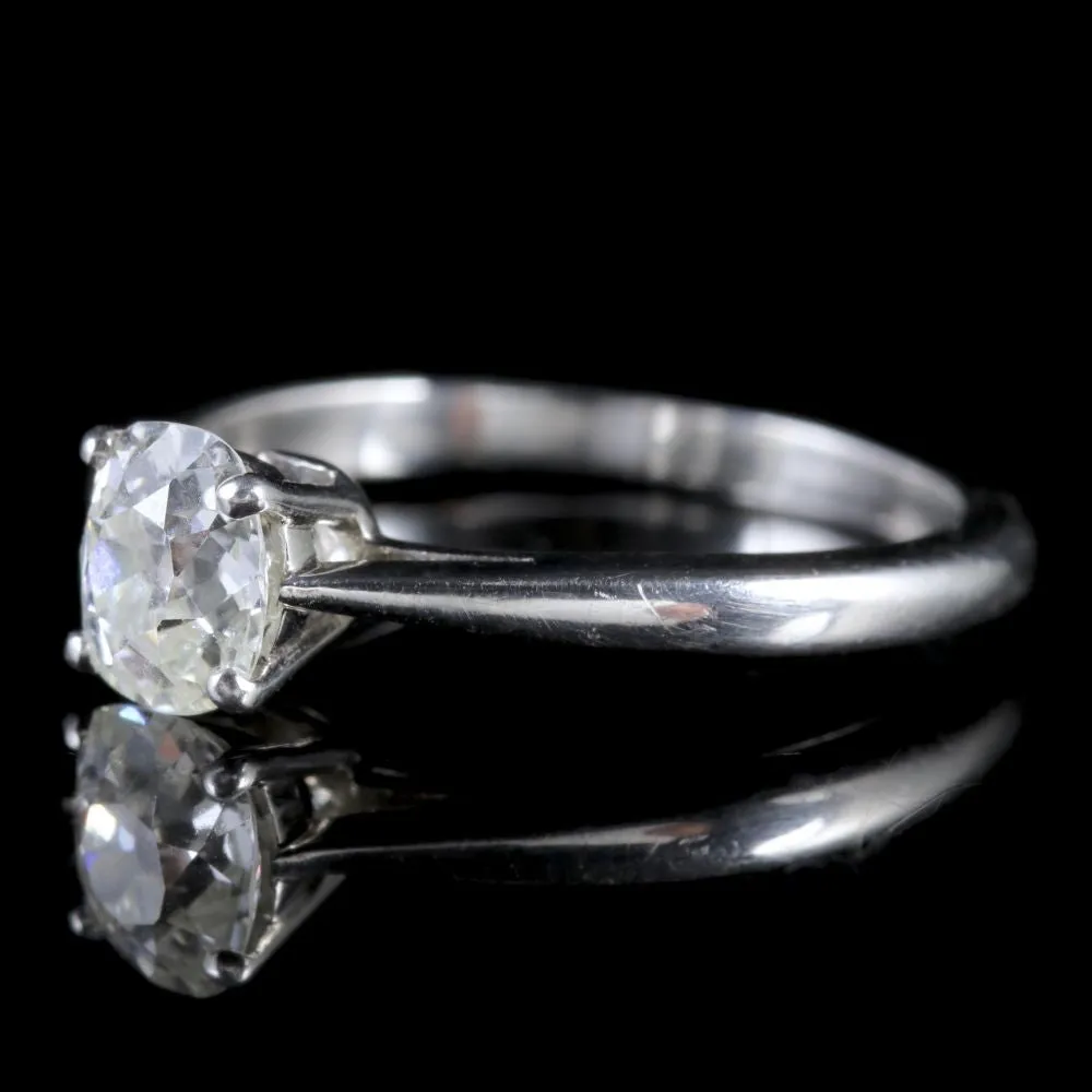 Antique Platinum 0.80Ct Old Cut Diamond Engagement Ring Circa 1920