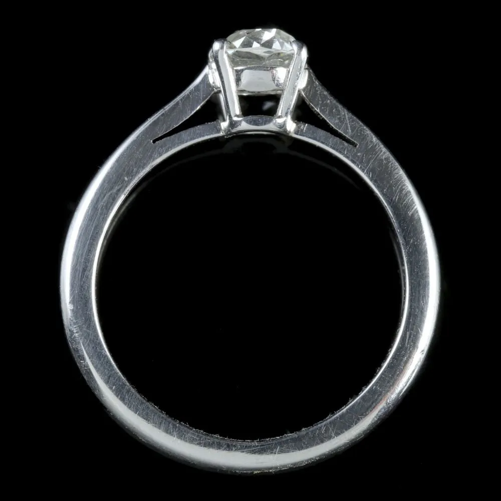 Antique Platinum 0.80Ct Old Cut Diamond Engagement Ring Circa 1920