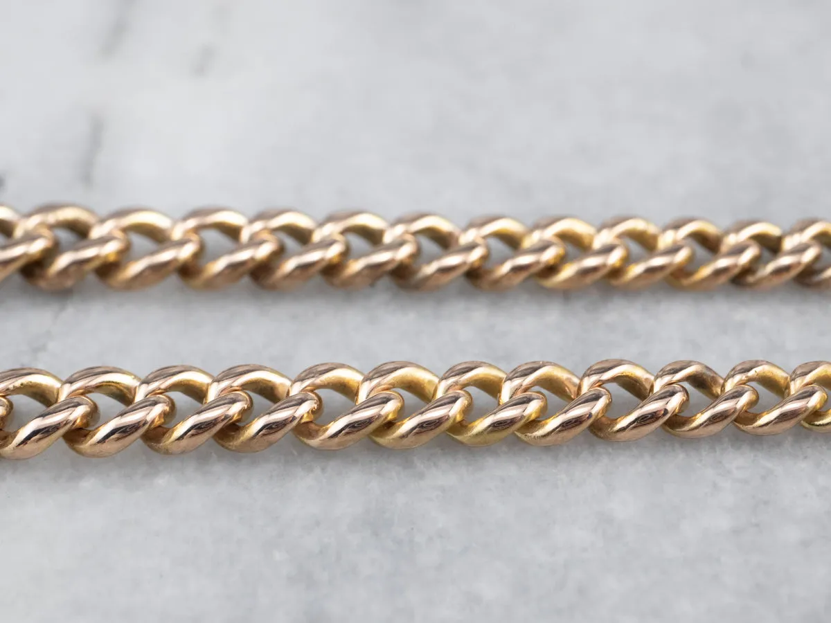 Antique Rose Gold Padlock Chain Bracelet