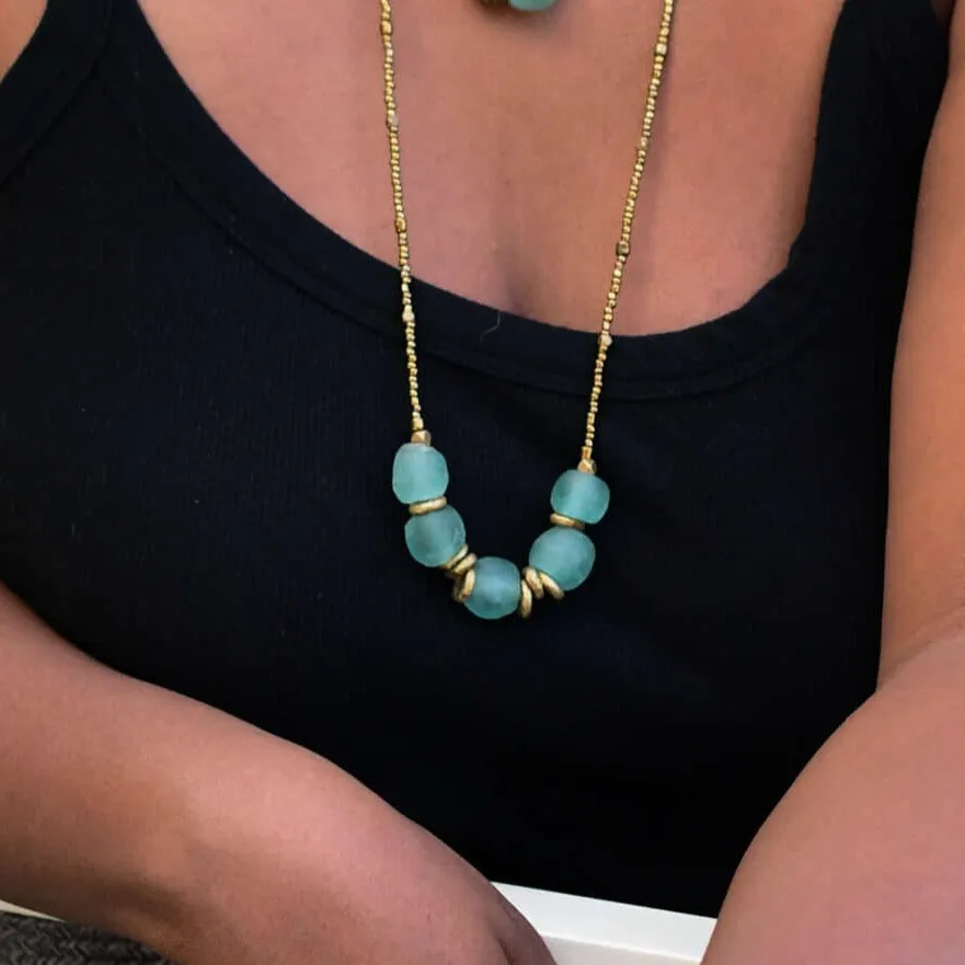 Aqua Jasmine Necklace