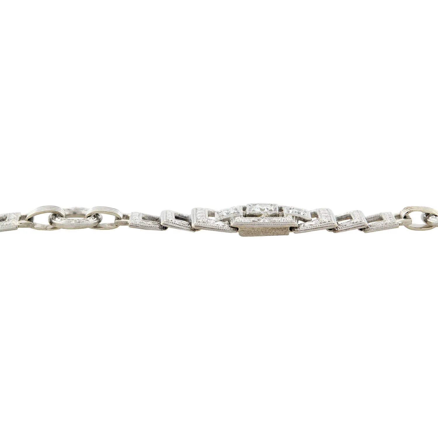 Art Deco 14kt/Platinum   Diamond Bracelet 0.90ctw