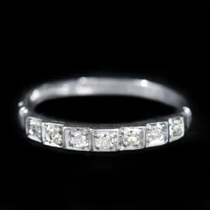 Art Deco Platinum 0.15 CTW Single Cut Diamond Band