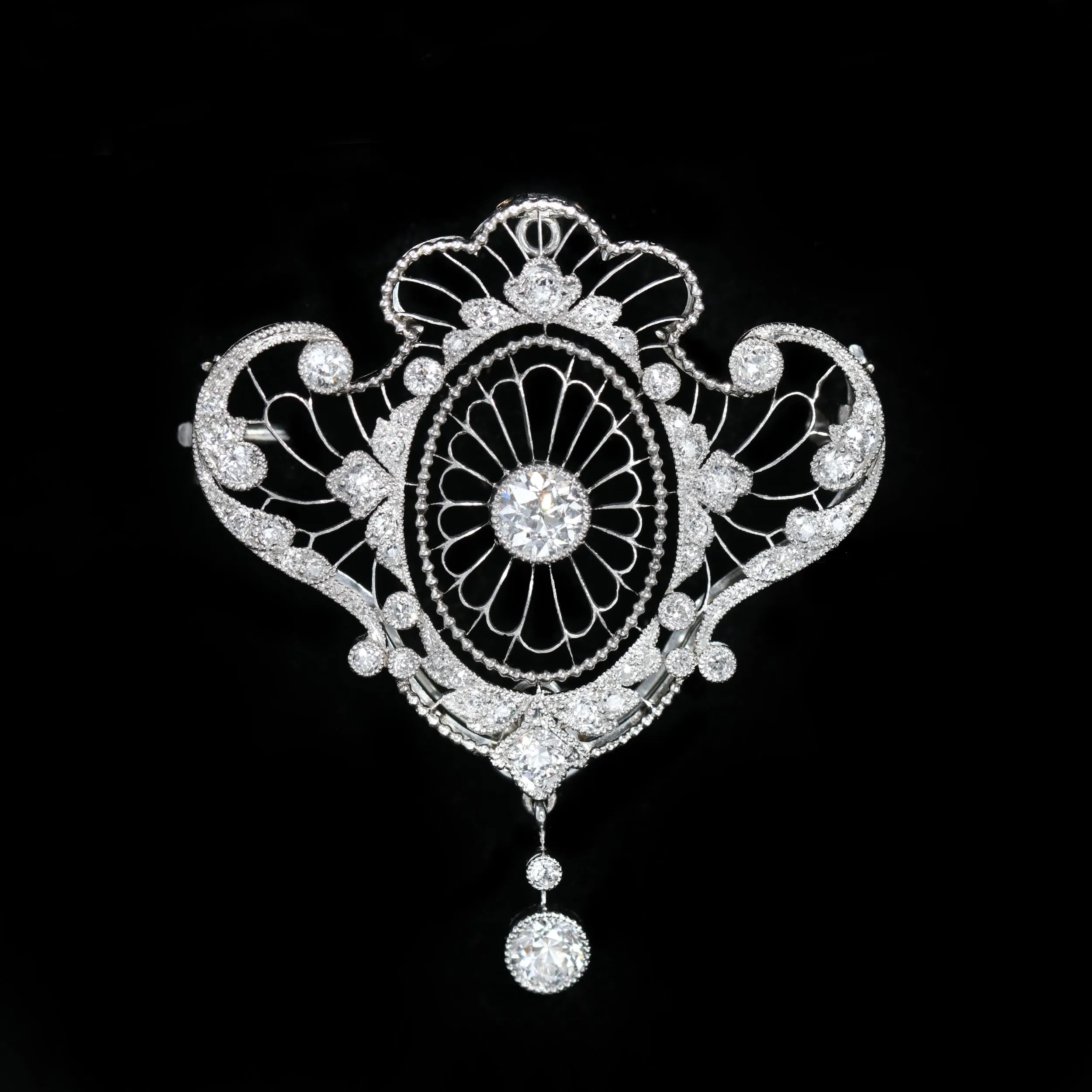 Art Deco Platinum 1.86 CTW Diamond Pendant