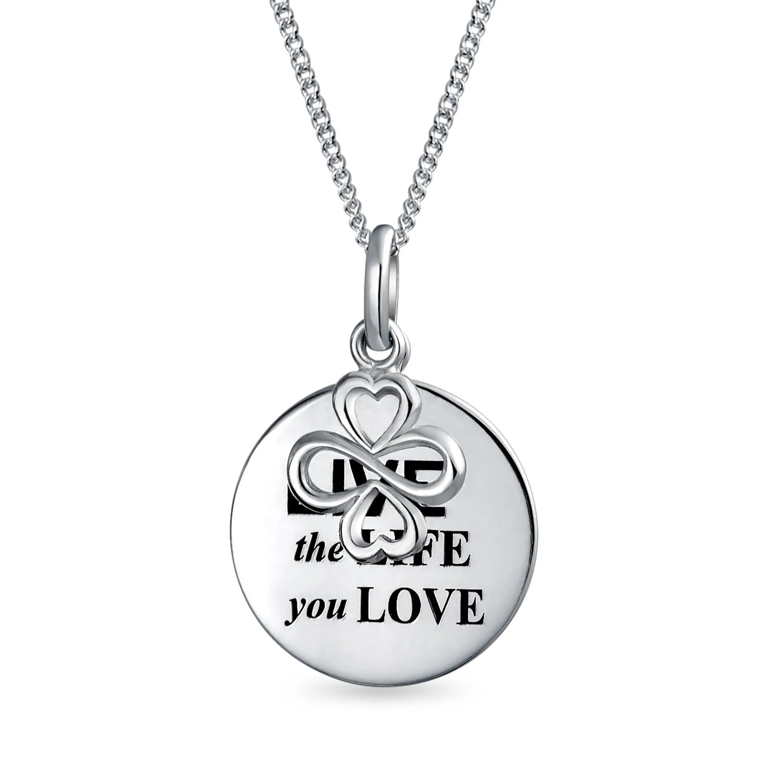 AYLLU Live The Life You Love Disc BFF Pendant Necklace Sterling Silver