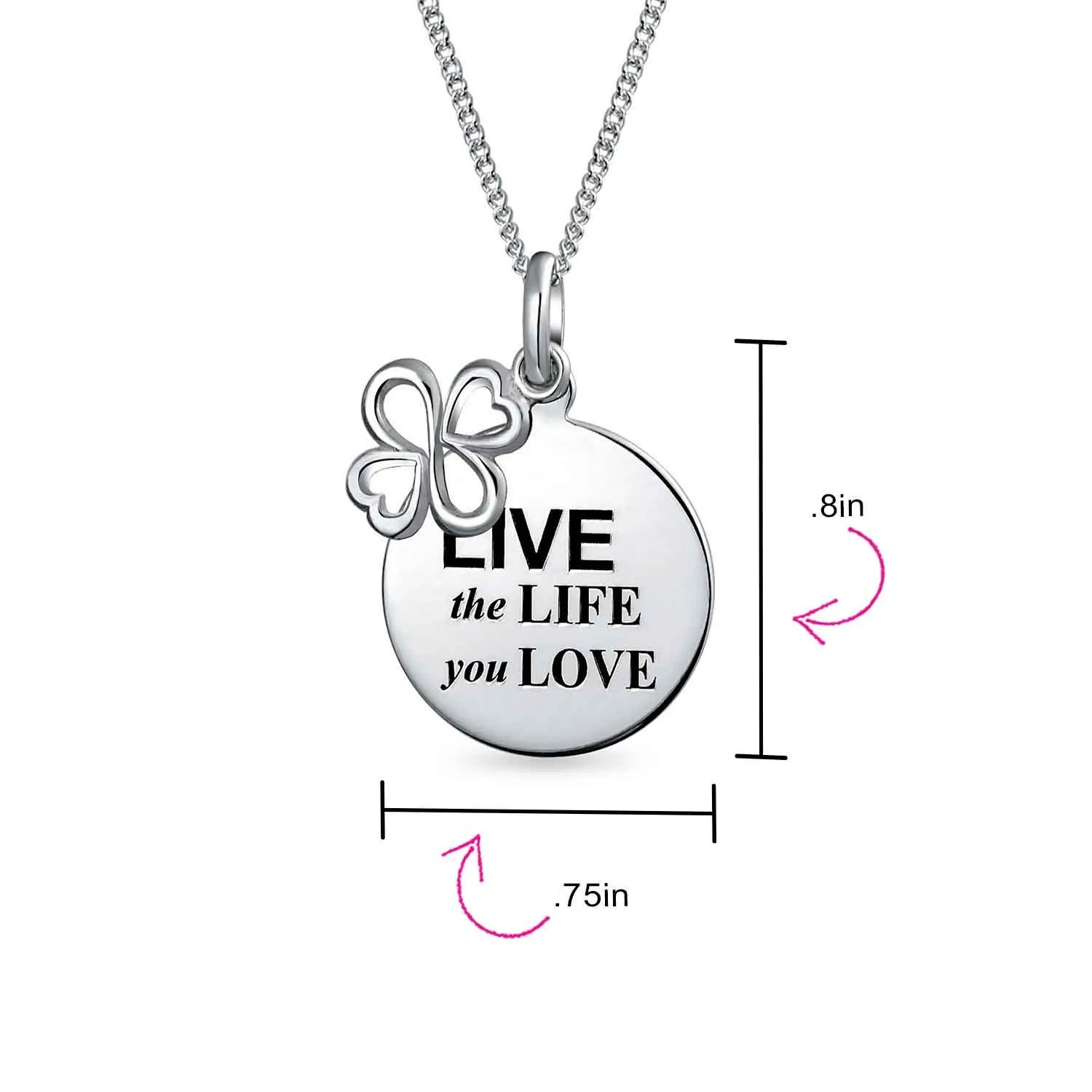 AYLLU Live The Life You Love Disc BFF Pendant Necklace Sterling Silver