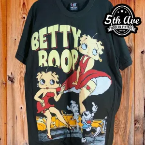 Betty Boop What Would You Like to Order - AOP all over print New Vintage Animation T shirt