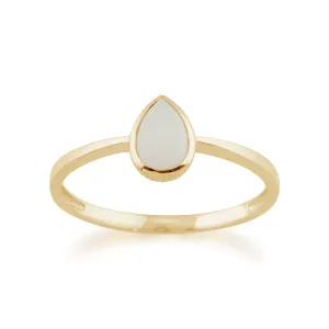 Birnenförmiger Opal Ring in 9ct Gelb Gold