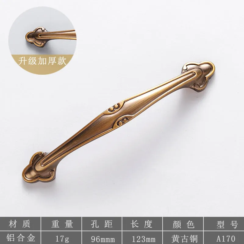 Brass Handle European Hardware Aluminum Alloy New Chinese Style Cabinet Shoe Cabinet Drawer Door Handle