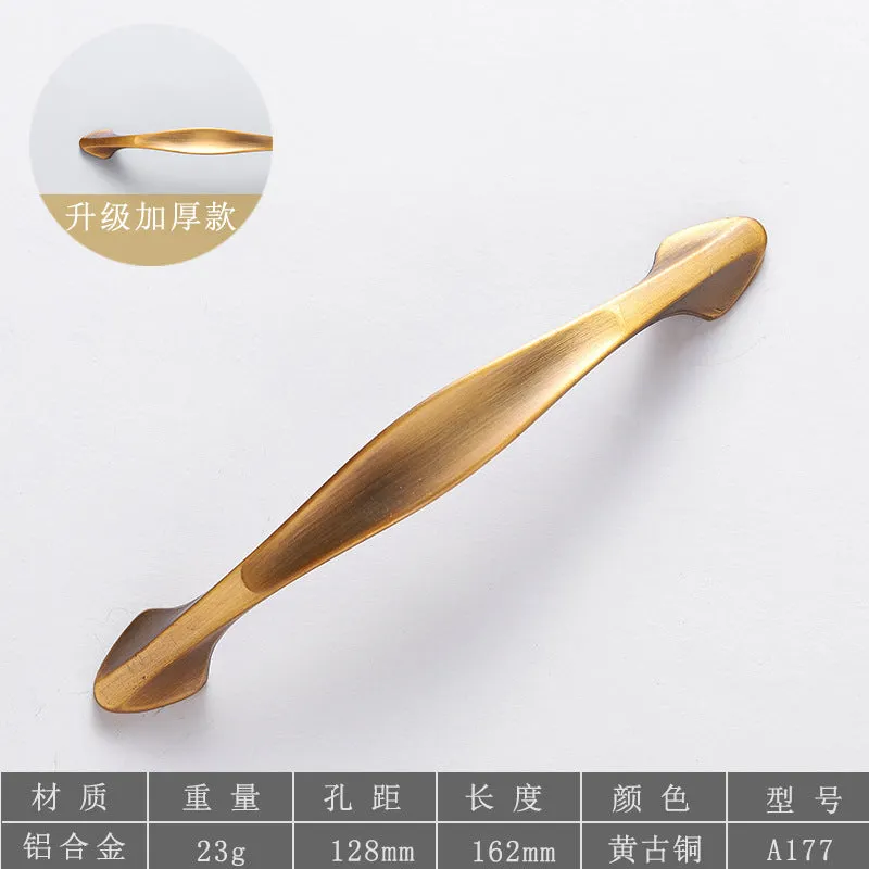 Brass Handle European Hardware Aluminum Alloy New Chinese Style Cabinet Shoe Cabinet Drawer Door Handle