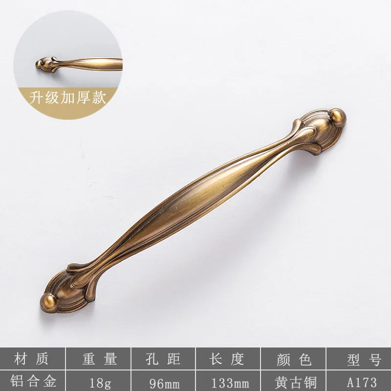 Brass Handle European Hardware Aluminum Alloy New Chinese Style Cabinet Shoe Cabinet Drawer Door Handle