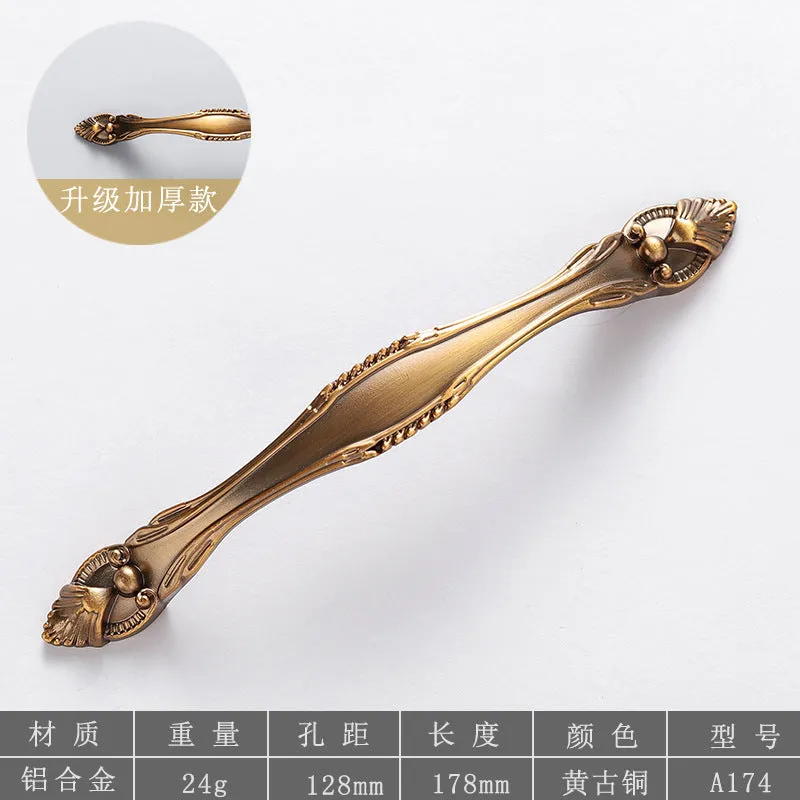 Brass Handle European Hardware Aluminum Alloy New Chinese Style Cabinet Shoe Cabinet Drawer Door Handle