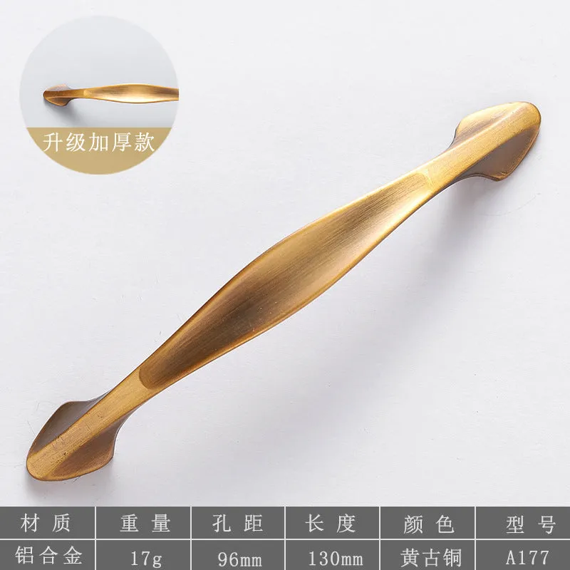 Brass Handle European Hardware Aluminum Alloy New Chinese Style Cabinet Shoe Cabinet Drawer Door Handle