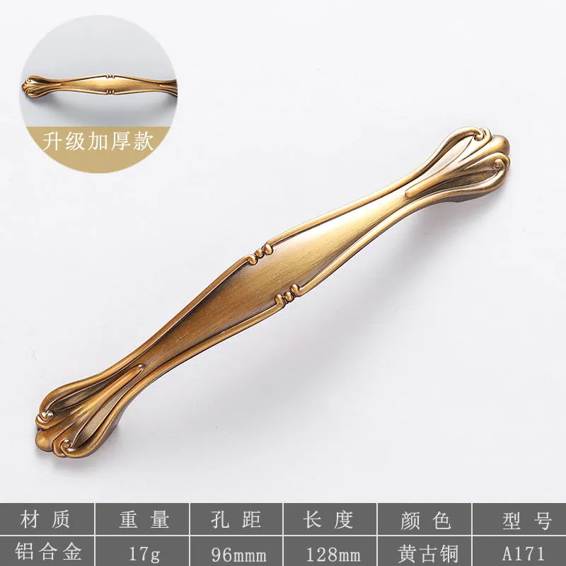 Brass Handle European Hardware Aluminum Alloy New Chinese Style Cabinet Shoe Cabinet Drawer Door Handle