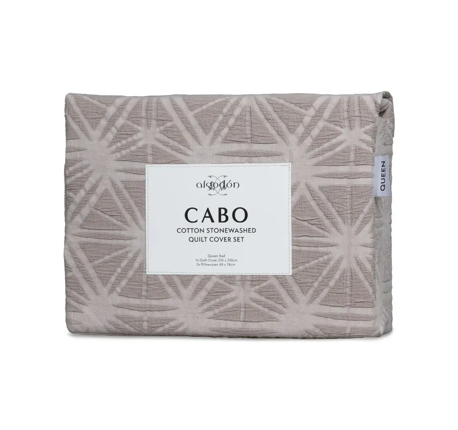 Cabo Quilt Cover Set Range Dusty Mauve