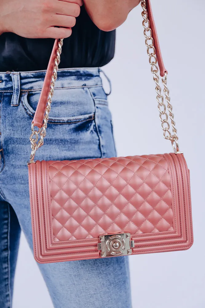 Chicest Hue Quilted Jelly Bag - Rose Gold