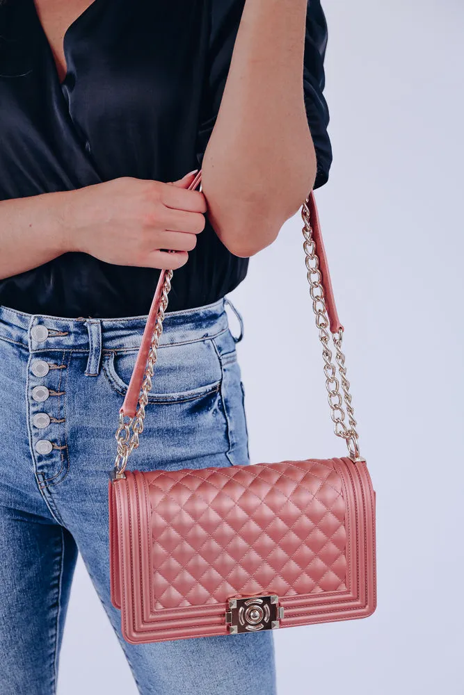 Chicest Hue Quilted Jelly Bag - Rose Gold