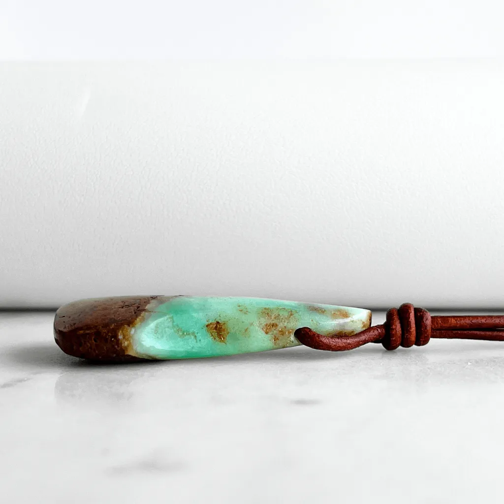 Chrysoprase OOAK Gemstone Pendant Necklace - Natural Beauty