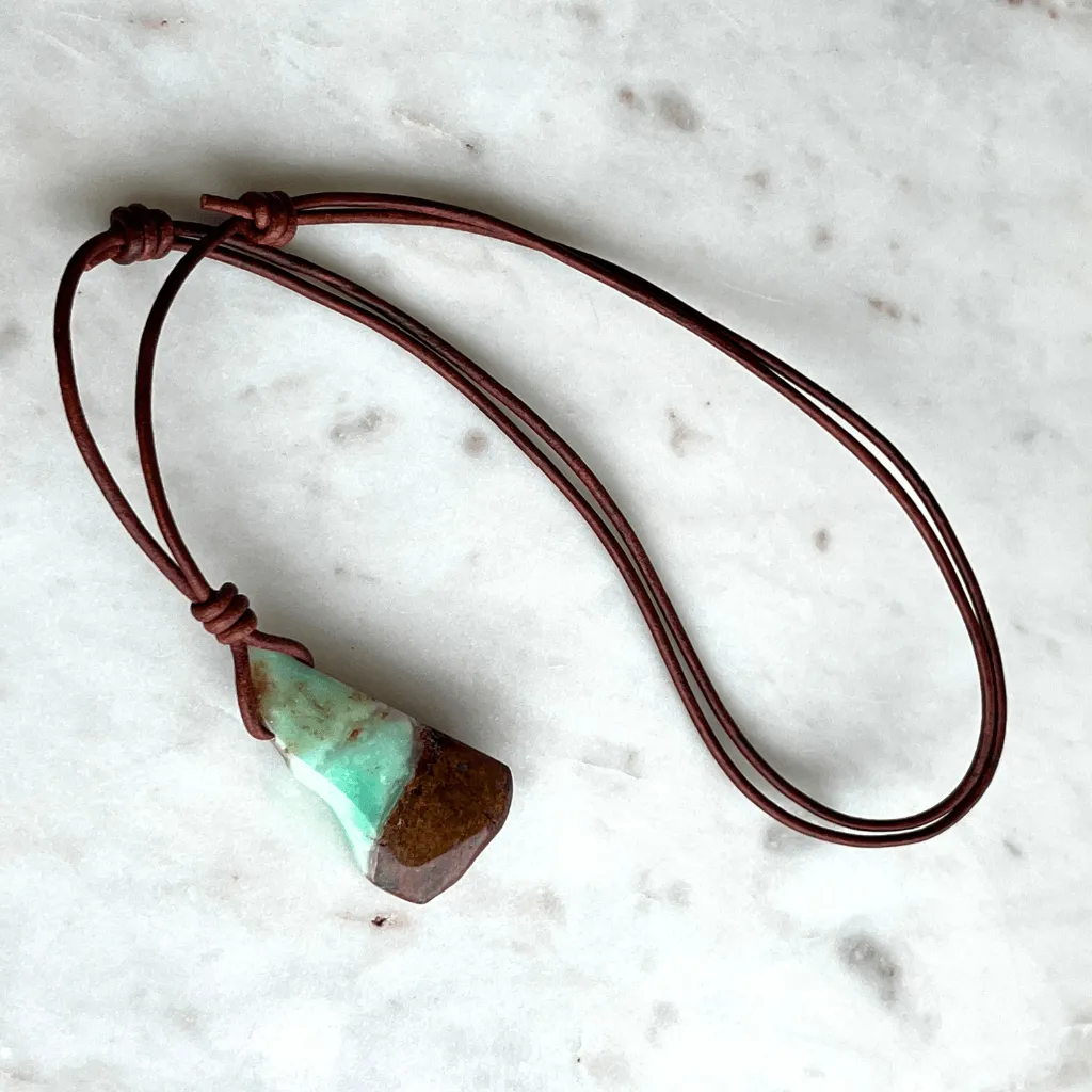 Chrysoprase OOAK Gemstone Pendant Necklace - Natural Beauty