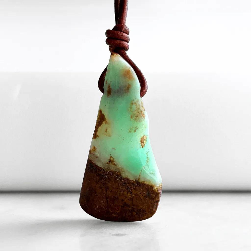 Chrysoprase OOAK Gemstone Pendant Necklace - Natural Beauty